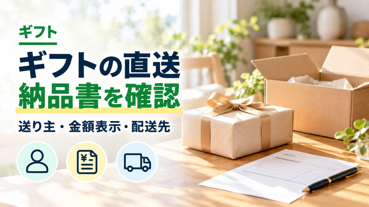 ギフトの直送：納品書を確認
