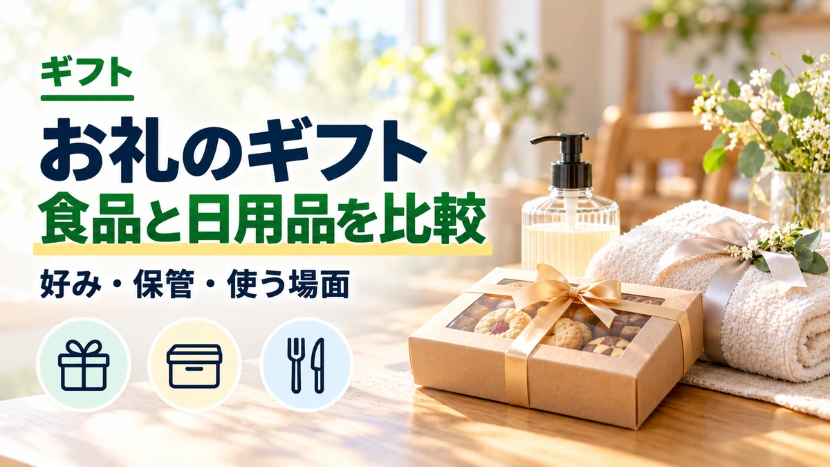 お礼のギフト：食品と日用品を比較