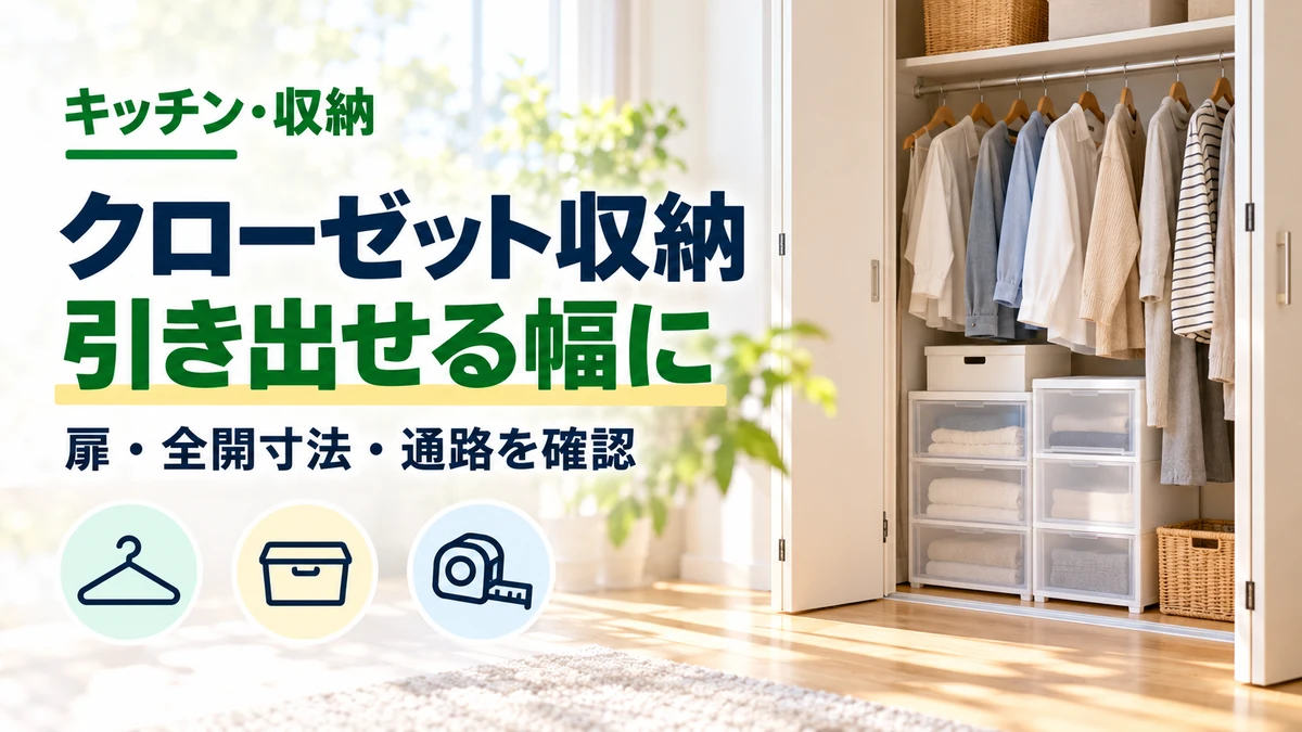 クローゼット収納の引き出せる幅にを紹介するカバー