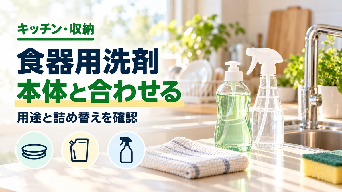 食器用洗剤の本体と合わせるを紹介するカバー
