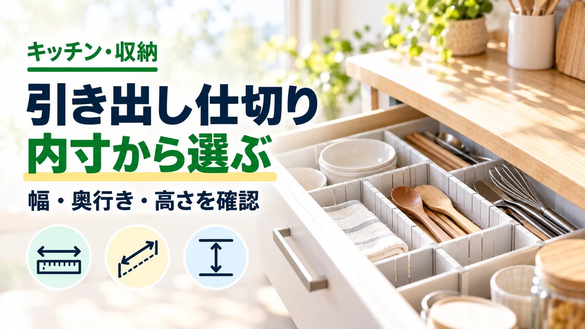 引き出し仕切りの内寸から選ぶを紹介するカバー