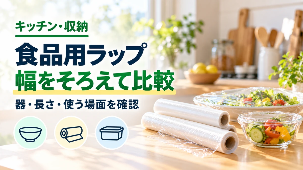 食品用ラップの幅をそろえて比較を紹介するカバー