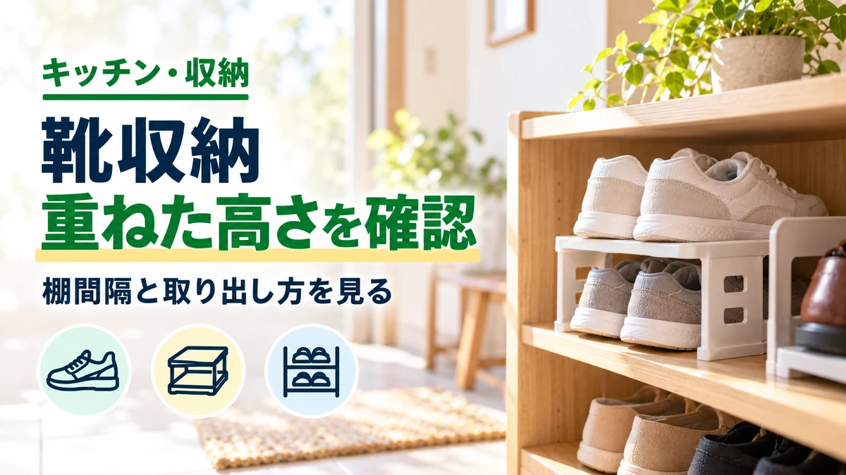 靴収納の重ねた高さを確認を紹介するカバー