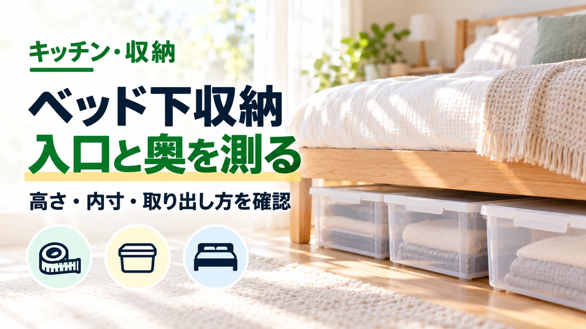 ベッド下収納の高さと取り出し方を確認するカバー