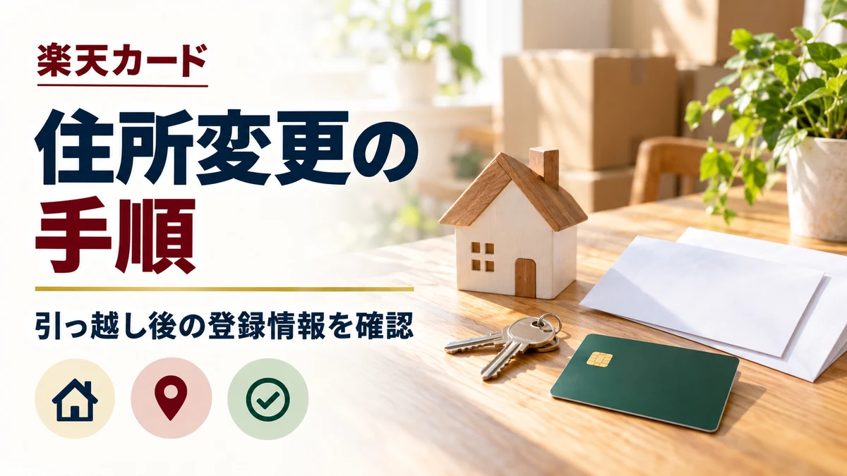 楽天カードの住所変更の手順を案内する記事カバー