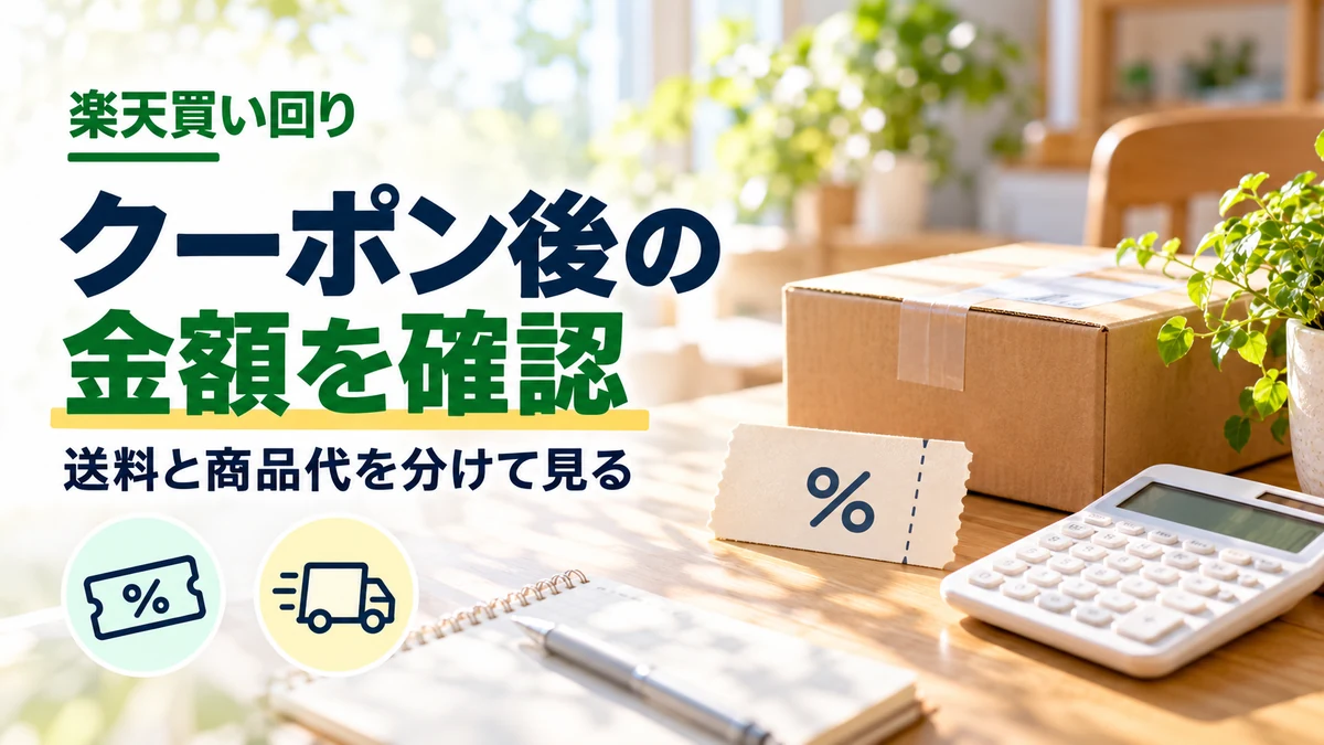 クーポンで1,000円未満になったら？買い回り対象金額と支払額を計算のイメージ