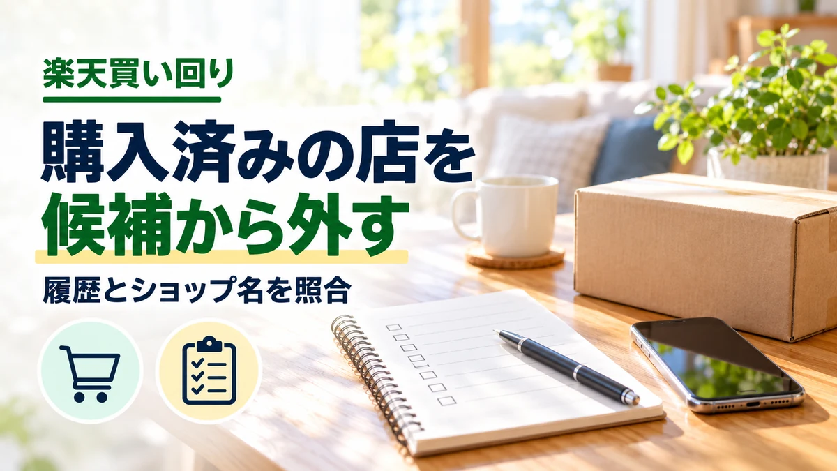 購入済みショップを除いた候補の探し方のイメージ