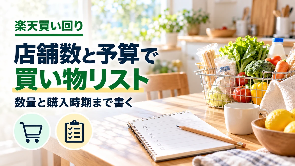 楽天買い回り 店舗数と予算で組む商品セットのイメージ
