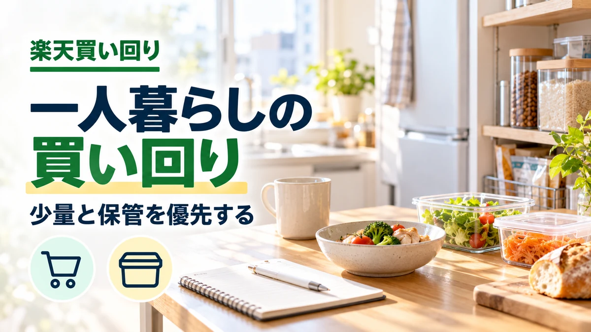 一人暮らしの買い回りは少量と保管を優先のイメージ