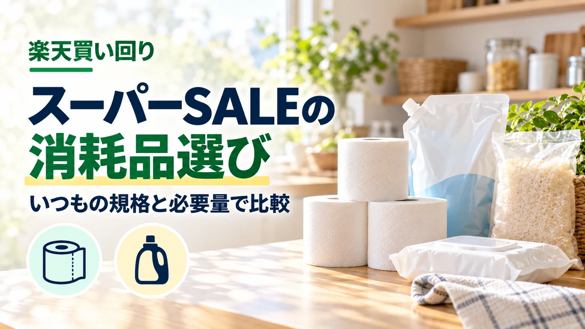 楽天スーパーSALEで買いたい消耗品まとめのイメージ