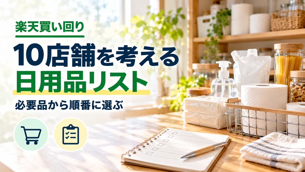 楽天で10店舗買い回りする時の日用品リストのイメージ