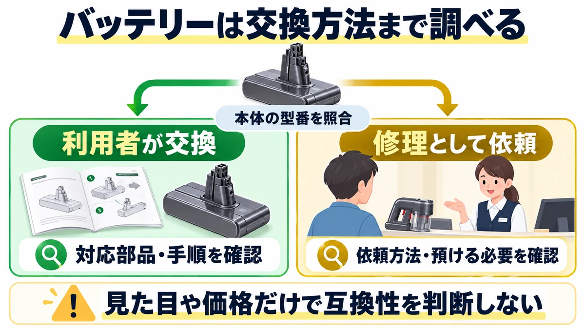 バッテリーは交換方法まで調べるの図解