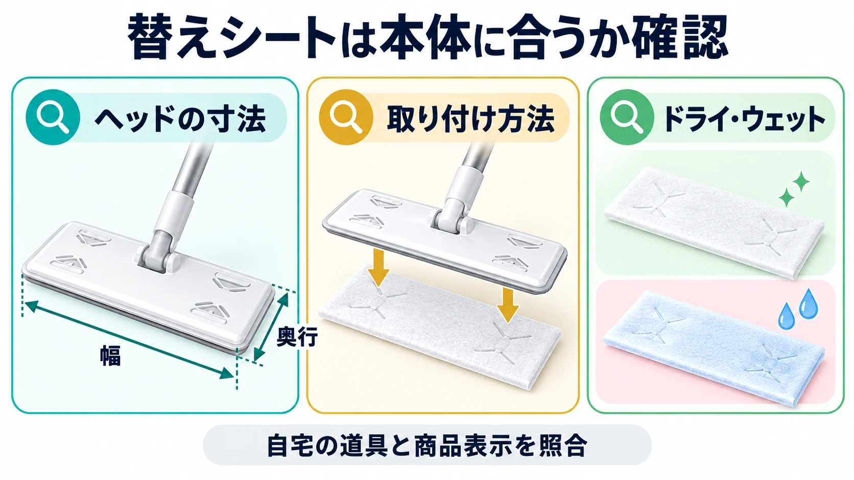 替えシートは本体に合うか確認