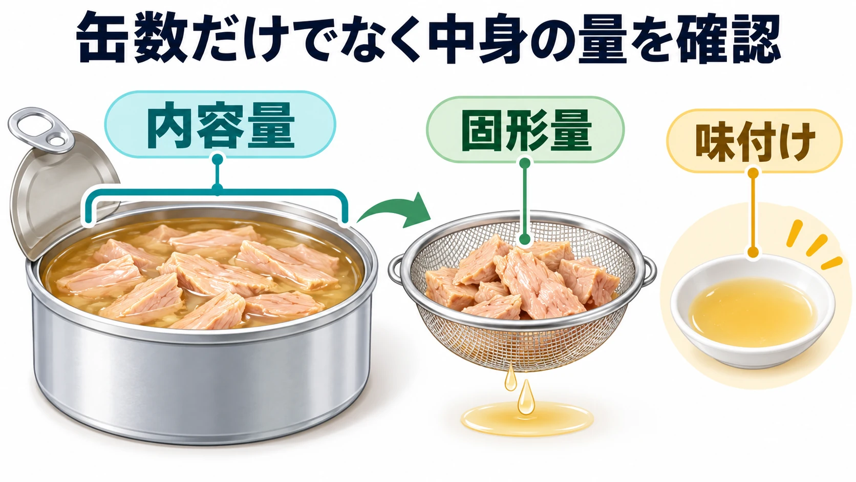 缶数だけでなく中身の量を確認