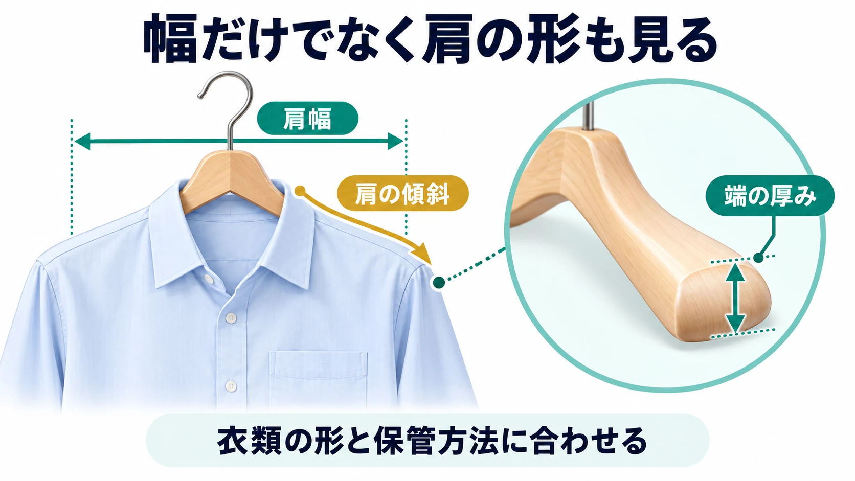 幅だけでなく肩の形も見る