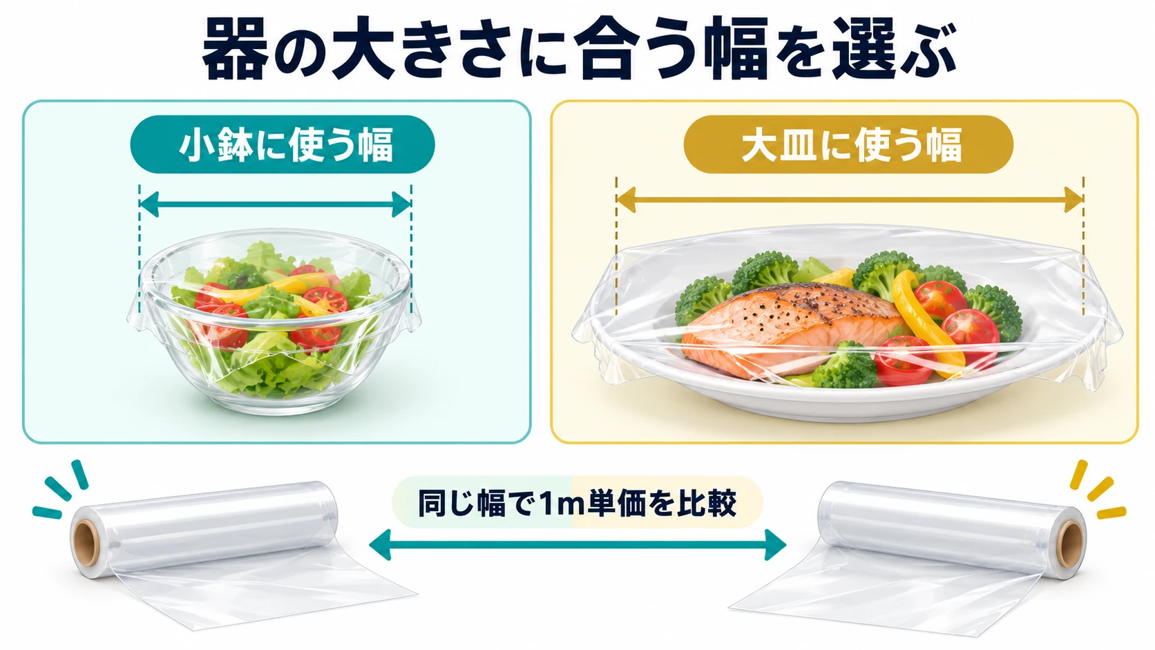 器の大きさに合う幅を選ぶ