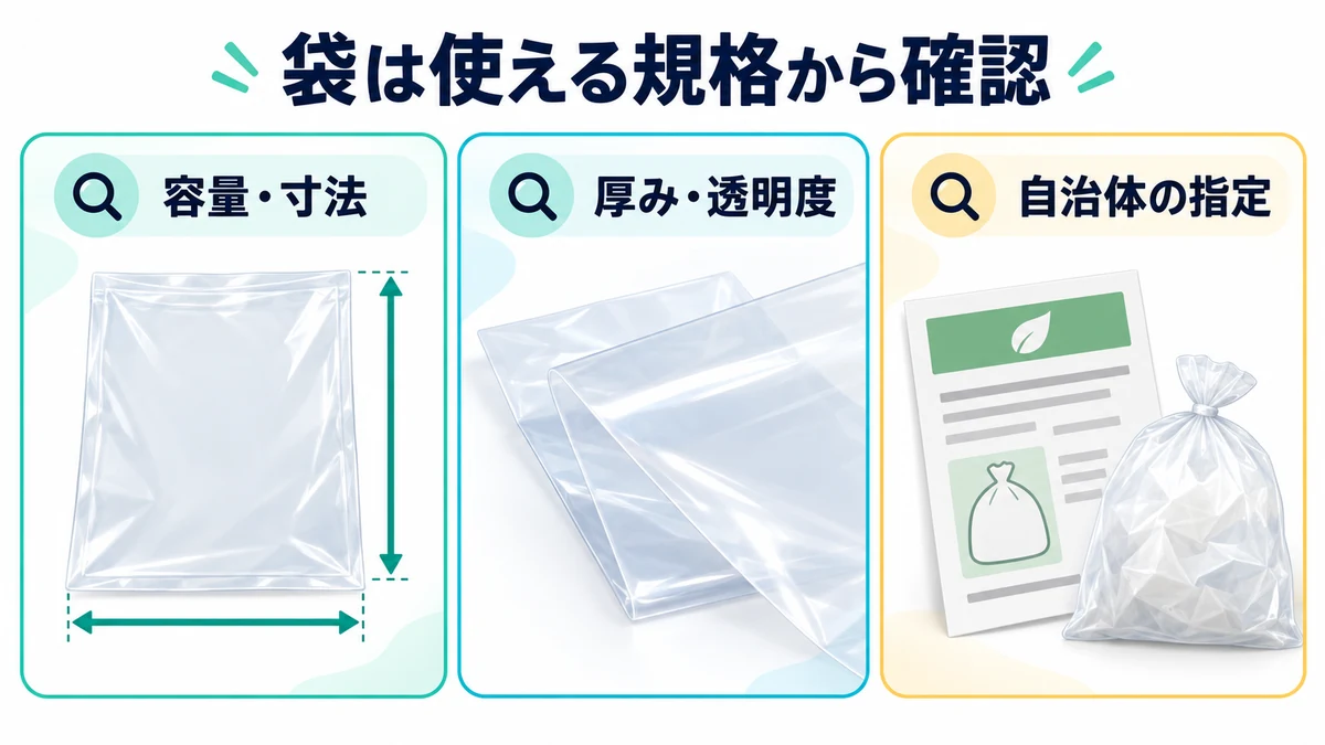 袋は使える規格から確認