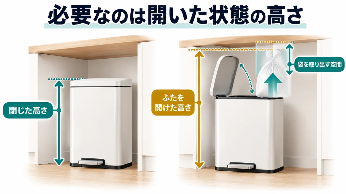 必要なのは開いた状態の高さ