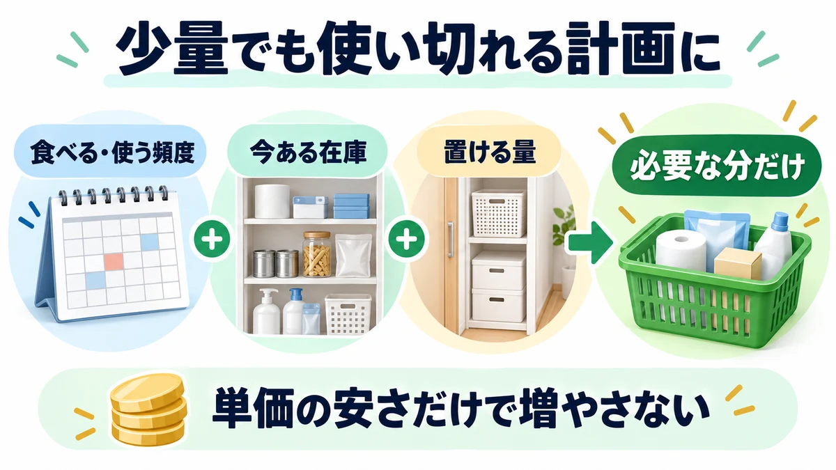 少量でも使い切れる計画にを説明する図