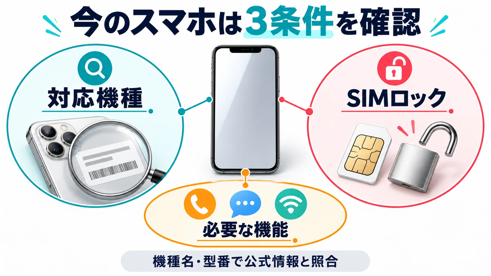 今のスマホは3条件を確認