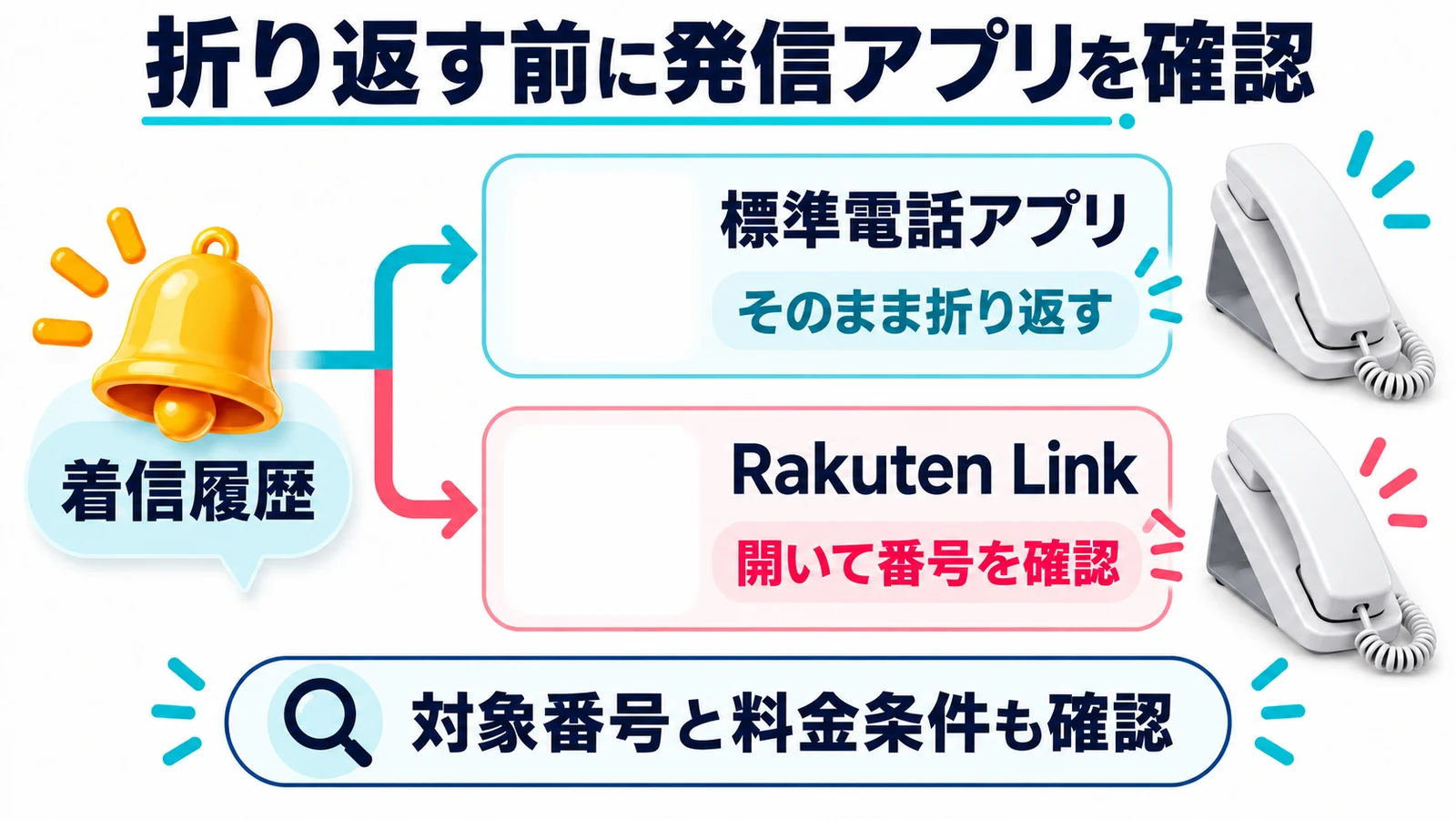 折り返す前に発信アプリを確認